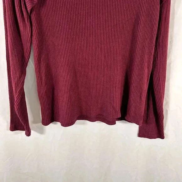 Lucky Brand Blouse Women's Large Red Ribbed Long Sleeve Round Neck Pullover - Picture 10 of 10